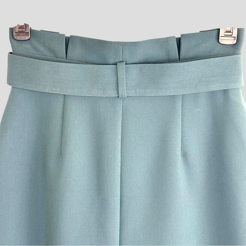 Banana Republic Teal Belted Mini Skirt Sz 4 | Structured‎ Workwear Office - Picture 4 of 10